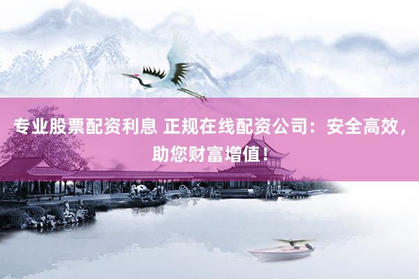 专业股票配资利息 正规在线配资公司：安全高效，助您财富增值！