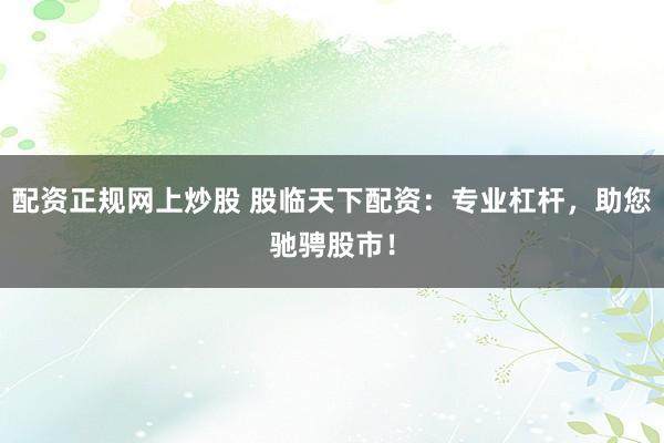 配资正规网上炒股 股临天下配资：专业杠杆，助您驰骋股市！