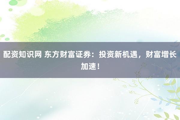 配资知识网 东方财富证券：投资新机遇，财富增长加速！