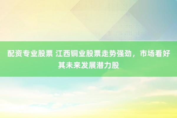 配资专业股票 江西铜业股票走势强劲，市场看好其未来发展潜力股