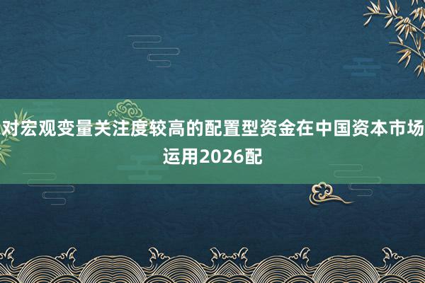 对宏观变量关注度较高的配置型资金在中国资本市场运用2026配