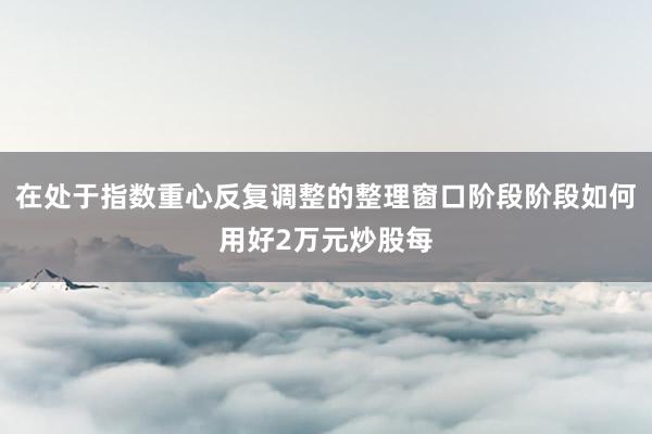 在处于指数重心反复调整的整理窗口阶段阶段如何用好2万元炒股每